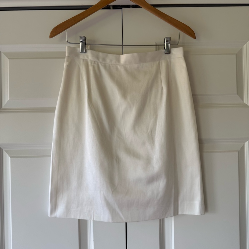 Giorgio Armani Le Collezioni Cotton Pencil Skirt | Ivory | US 10
